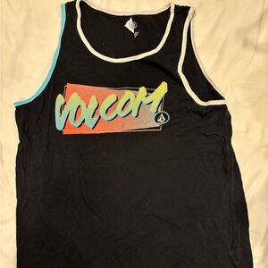 Volcom Black Tank with Multicolor Logo